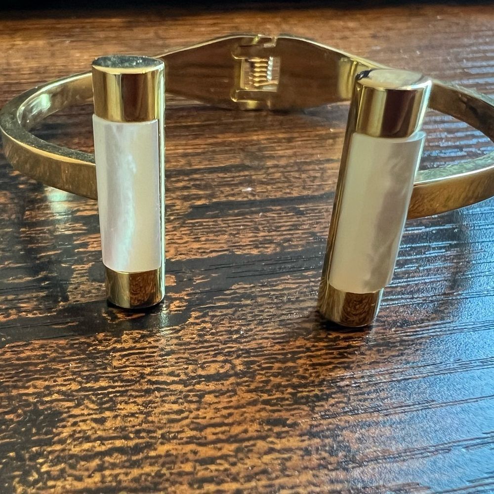 Clement T Cuff Bracelet with pearlescent pearl detail